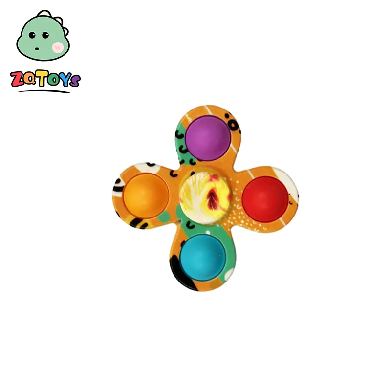 Zhiqu Christmas fidget pop spinner fidget spinner Push bubble color print finger gyro decompression toysensory Toy