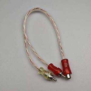 2 Male to 1 Female RCA PVC Car <b>Amplifier</b> Audio Cable Y-Splitter, suitable for car and home theater <b>speakers</b>, nickel-plated bare - Product Image 5