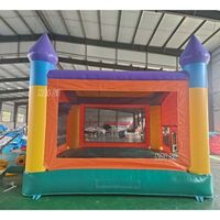 Château gonflable commercial 15x15 pieds pour enfants, trampoline coloré avec panneaux pour fêtes