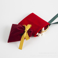 Pochette à bijoux en velours avec cordon de serrage, petit sac cadeau en velours doux pour le rangement et l'emballage de colliers, boucles d'oreilles et bagues