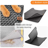 Tapis de litière pour chats Eva double cellulaire Tapis de toilette lavable et pliable pour animaux de compagnie avec fonction de contrôle pour les accessoires de litière pour chats