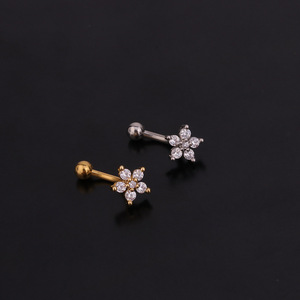 <span class=keywords><strong>Piercing</strong></span> de Acero Inoxidable Chapado en Oro con Circonita Cúbica para Ceja, Tragus, Helix, Rook, Oreja y <span class=keywords><strong>Labio</strong></span>, Diseño Curvo Tipo Banana - Product Image 5