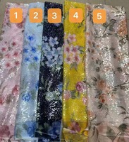 Tissu en maille polyester imprimé numérique ZSY avec broderie de sequins, motifs floraux, tissu de dentelle pour robe de mariée