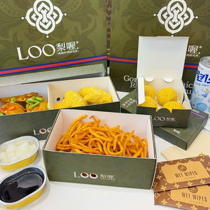 Cajas de Embalaje Desechables Personalizadas para Comida Rápida, Contenedor con Compartimentos, Caja de Almuerzo de Papel Kraft Marrón para Llevar - Product Image 1