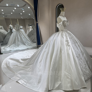 Robe de mariée de luxe sexy personnalisée, modèle DW0183, style princesse, épaules dénudées, ornée de perles et de sequins, collection Novias Vestidos Jancemebr - Product Image 3