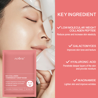 Masque en feuille de nuit hydratant et liftant pour minimiser les pores, masque facial en hydrogel profond, vegan, bio-collagène