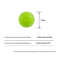 Vente en gros de balles de pickleball professionnelles sans bordure, perforées, 48 trous, approuvées par la PPA, moulées par injection, durabilité supérieure pour l'extérieur