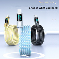 1M 2M Pantalla digital 100W USB C Cable de carga rápida Tipo C a tipo C Cable de datos totalmente compatible para computadora portátil Teléfono móvil