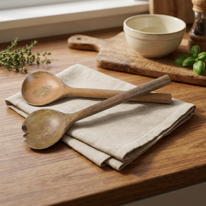 Utensilios para Ensalada de Madera de Mango Natural, Ecológicos, Aptos para Lavavajillas, Herramientas Manuales para Ensalada - Product Image 3