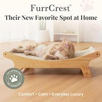 Lit grattoir pour chat avec hamac surélevé pour chats d'intérieur, coussin en sisal naturel remplaçable avec cadre en bambou antidérapant et stable