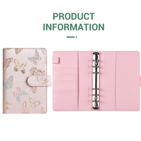 Carnet de budget A6 avec enveloppes pour espèces, couverture papillon, porte-cartes bancaires, planificateur de finances personnelles