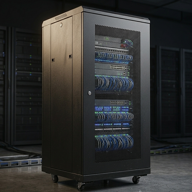 22U Half Height 19 Inch Server Rack Cabinet 600x1000mm Deep Floor Standing Mesh Door Network Enclosure Data Center in Stock