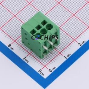 DB241R-3.5-3P-GN Spring Terminal Block Bent Lead Through Hole,P=3.5mm Connector 1x3P 3.5mm Green 3P - Product Image 1