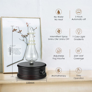 Ultrasonik saf uçucu yağ aromaterapi makinesi ev susuz difüzör Retro ahşap tahıl uçucu yağ koku makinesi - Product Image 5