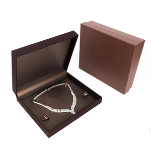 Zebopak Premium Brown <b>Leather</b> <b>Jewelry</b> <b>Box</b> Wholesale Custom Logo Necklace Ring Set Case Luxury Flocked Packaging <b>Box</b> Bulk - Product Image 4