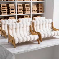 Canapé-lit de luxe en velours à bulles pour animaux de compagnie, grand modèle, surélevé, en bois, pour chiens et chats, fauteuil lounge doux et moelleux, écologique, pour intérieur