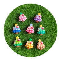 100 piezas de dijes de slime mixtos con forma de árbol de Navidad, 100 piezas de cuentas de resina para juguetes infantiles, accesorios para el cabello, fundas de teléfono y pegatinas DIY