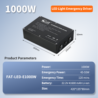 Module d'alimentation d'urgence en aluminium étanche 1000W, kit de driver LED d'urgence, certifié CE ROHS, directement de l'usine