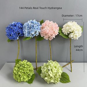 Hortensias artificiales de alta calidad, látex de tacto Real, cabeza grande, verde, blanco, <span class=keywords><strong>Hortensia</strong></span>, 50 Uds., decoración para bodas y San Valentín - Product Image 6