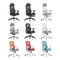 Chaise de bureau de direction pivotante de luxe Foshan à dossier moyen, pour salle de réunion, avec grand dossier, cadre blanc