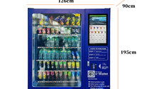 Distributeur automatique 98 % entièrement automatisé, accepte les paiements par carte IC, pièces, espèces et code-barres pour les snacks et les boissons