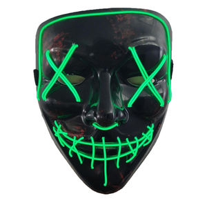 Máscara con luz LED de Halloween, máscaras de <span class=keywords><strong>purga</strong></span> con modos de iluminación, máscara de miedo para Festival, Cosplay, fiesta de disfraces de película - Product Image 1