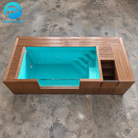 Piscine hors sol rectangulaire en fibre de verre avec jacuzzi intégré, en forme de coquille turquoise, 20 pieds x 40 pieds, pour la vente en gros