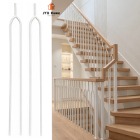 Balustrades d'escalier et de balcon en fer forgé, design moderne, blanc mat noir, 1/2 pouce, rondes creuses en forme de U