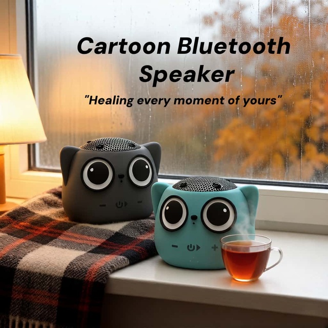 Customized Cute Cartoon Animal Silicone for V5.3 Mini Rechargeable Speaker 60Hz-15KHz Frequency Response 5W Output 3-5
