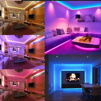 Guirlandes lumineuses LED RGB intelligentes 12V WiFi, contrôle vocal via application, synchronisation musicale, 5050 USB, adhésives, PVC, étanches