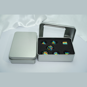 龙与地下城金属骰子锡盒带窗DND 7 pcs骰子套装金属锡盒定制RPG骰子盒<span class=keywords><strong>D</strong></span> & <span class=keywords><strong>D</strong></span> - Product Image 1