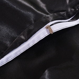 Parure de lit de luxe en satin de soie <span class=keywords><strong>noir</strong></span>, taille King, 4 pièces, draps-housses en microfibre, motif uni, 600 fils, pour hôtels et usage domestique - Product Image 4