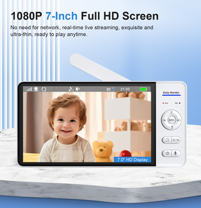 กล้องวิดีโอคุณภาพสูง Anicebb 720P 2.4GHz หน้าจอ 7 <span class=keywords><strong>น</strong></span>ิ้ว มองเห็<span class=keywords><strong>น</strong></span>ในเวลากลางคื<span class=keywords><strong>น</strong></span> หมุนได้ ปรับเอียงได้ เสียงสองทาง ตรวจจับความเคลื่อนไหว <span class=keywords><strong>เพ</strong></span>ลงกล่อมเด็ก - Product Image 4