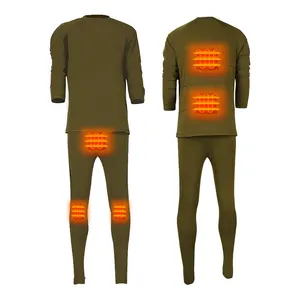 Rechargeable Battery-Heated XL Men's Thermal Underwear Embroidered And Knitted Body Warmer For Winter