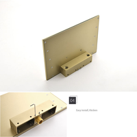Robinet de douche mural pour salle de bain, mitigeur eau chaude et froide, finition or brossé anti-traces de doigts