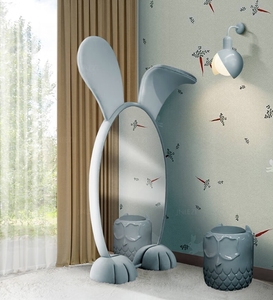 Specchio da Terra Moderno a Figura Intera con Disegno di Coniglietta Principessa <span class=keywords><strong>per</strong></span> Bambine, Grazioso Specchio Rosa a Figura Intera <span class=keywords><strong>per</strong></span> Camere dei Bambini - Product Image 3