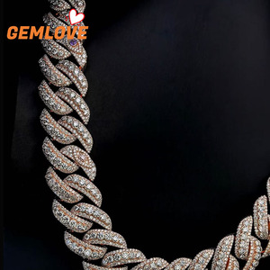 Collar de Diamantes con Baño de Oro de 18K, Estilo Hip Hop, Cadena Cubana Completa para Hombre, Regalo para Fiesta - Product Image 3
