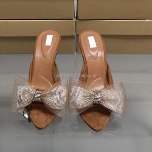 QuiteS 2024 été femmes tressé noir blanc épissage talon épais creux peu profond fronde sandales nouvelles chaussures pointues imperméables - Product Image 3