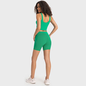 <span class=keywords><strong>Lulu</strong></span>, conjunto de pantalones cortos y Sujetador deportivo de 2 piezas para mujer, secado rápido, nailon, estiramiento en cuatro direcciones, transpirable, ligero para Yoga, correr, Fitness - Product Image 3
