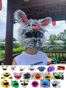 Housse de <span class=keywords><strong>casque</strong></span> intégral en peluche Crazy Bunny Evil Rabbit Street Style Personnalité Cartoon, nouveau matériau ABS, pour tous les casques de moto - Product Image 3