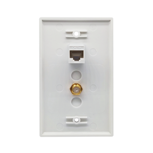 แผงติดผนัง AV-DATA มาตรฐานอเมริกา 1 ช่อง สำหรับ Cat5e Ethernet และทีวี พร้อมการรับประกัน 1 ปี - Product Image 2