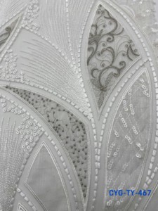 Tissu brodé de luxe de haute qualité, dentelle en tissu pour couturier de mariée, collection - Product Image 4