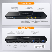 TESmart Commutateur KVM double moniteur 2 ports HDMI+DP 4K60Hz avec station d'accueil USB 3.0 avec EDID Displayport KVM Switcher