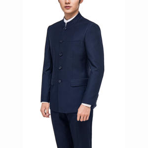 남성용 신상 만다린 칼라 통기성 바지 정장 슬림 웨딩 신랑 들러리 중국풍 드레스 싱글 브레스티드 - Product Image 5