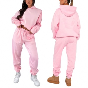 <span class=keywords><strong>Ensemble</strong></span> <span class=keywords><strong>pantalon</strong></span> décontracté pour <span class=keywords><strong>femme</strong></span>, couleur unie, sweat à capuche <span class=keywords><strong>en</strong></span> polaire à manches longues et tissu <span class=keywords><strong>en</strong></span> polyester ample pour la saison d'automne - Product Image 1