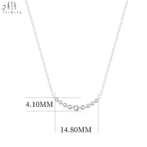 Collar con Colgante de Diamantes Naturales Reales de Oro Sólido de 18K, Diseño de Sonrisa Curva Elegante de Alta Calidad, Joyería Fina para Uso Diario de Mujer - Product Image 3