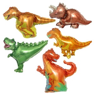 Globo de papel de aluminio de dinosaurio para niños Overlord dibujos animados corona verde Triceratops Raptors lindo 4 colores impreso al por mayor - Product Image 4