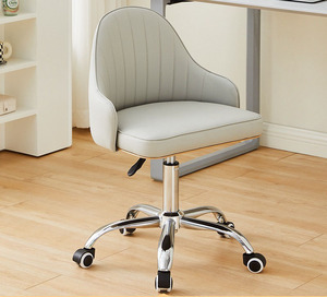 WDY Low <strong>Back</strong> PU Leather Swivel Computer Desk Task and Office <strong>Chair</strong> Mid <strong>Back</strong> <strong>Vanity</strong> <strong>Chair</strong> for Makeup Room - Product Image 4