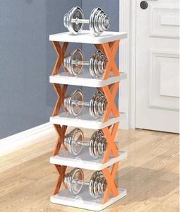 أرفف أحذية على شكل حرف X أرفف أحذية قابلة للفصل أرفف تخزين للأسرة الأسرة الأرفف المنزلية متعددة الطبقات خزانة ملونة بسيطة الأرفف - Product Image 4