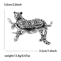 Broche vintage léopard en alliage émaillé, épingles de revers animales, broche de luxe pour costume et manteau homme, bijoux de mode, vente en gros